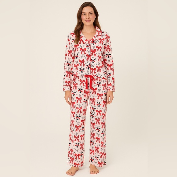 Caden Lane Other - Caden Lane Red and White Bow Pajama Set NWT